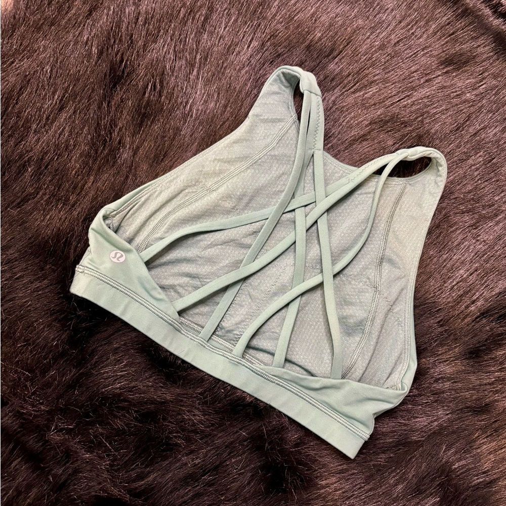 lululemon athletica free to be serene Green Strappy Sports Bra